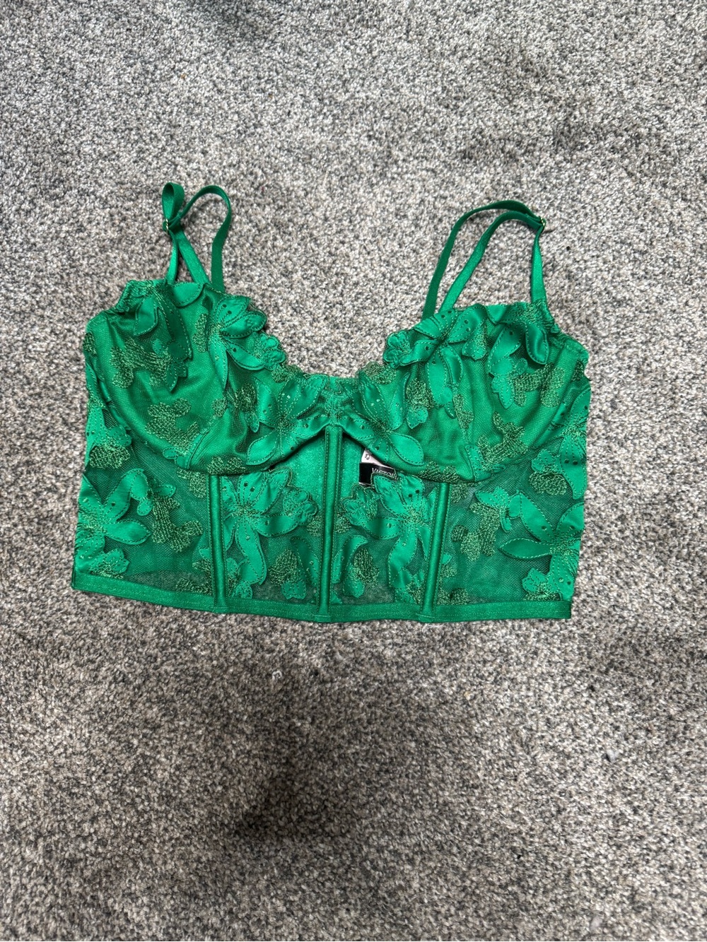 Victoria's Secret Emerald Green Lace Bustier Top